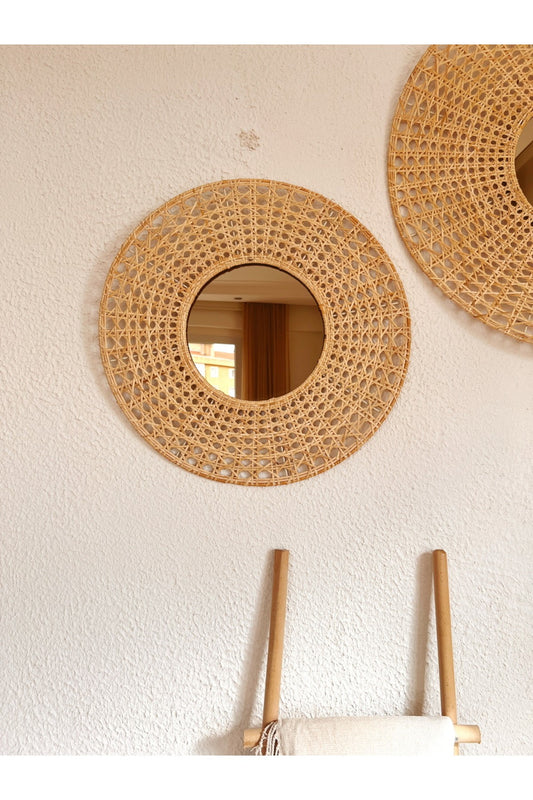 Bambu / Rattan Dekoratif Ayna 55cm