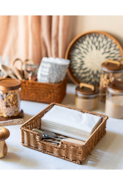 Rattan Peçetelik / Saklama Kutusu