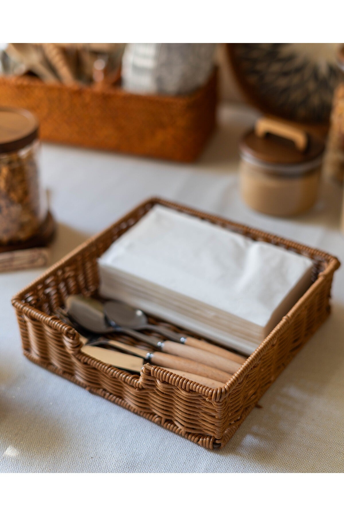 Rattan Peçetelik / Saklama Kutusu