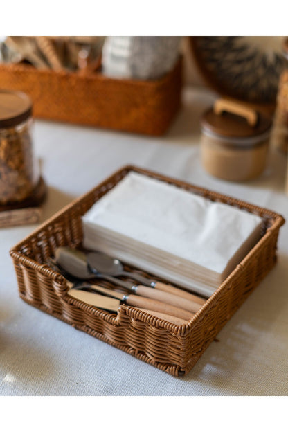 Rattan Peçetelik / Saklama Kutusu