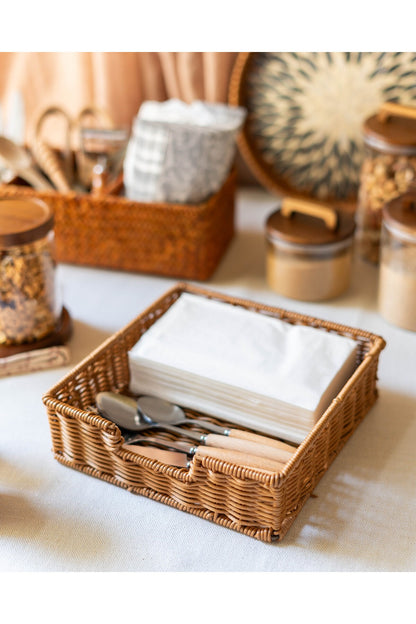 Rattan Peçetelik / Saklama Kutusu