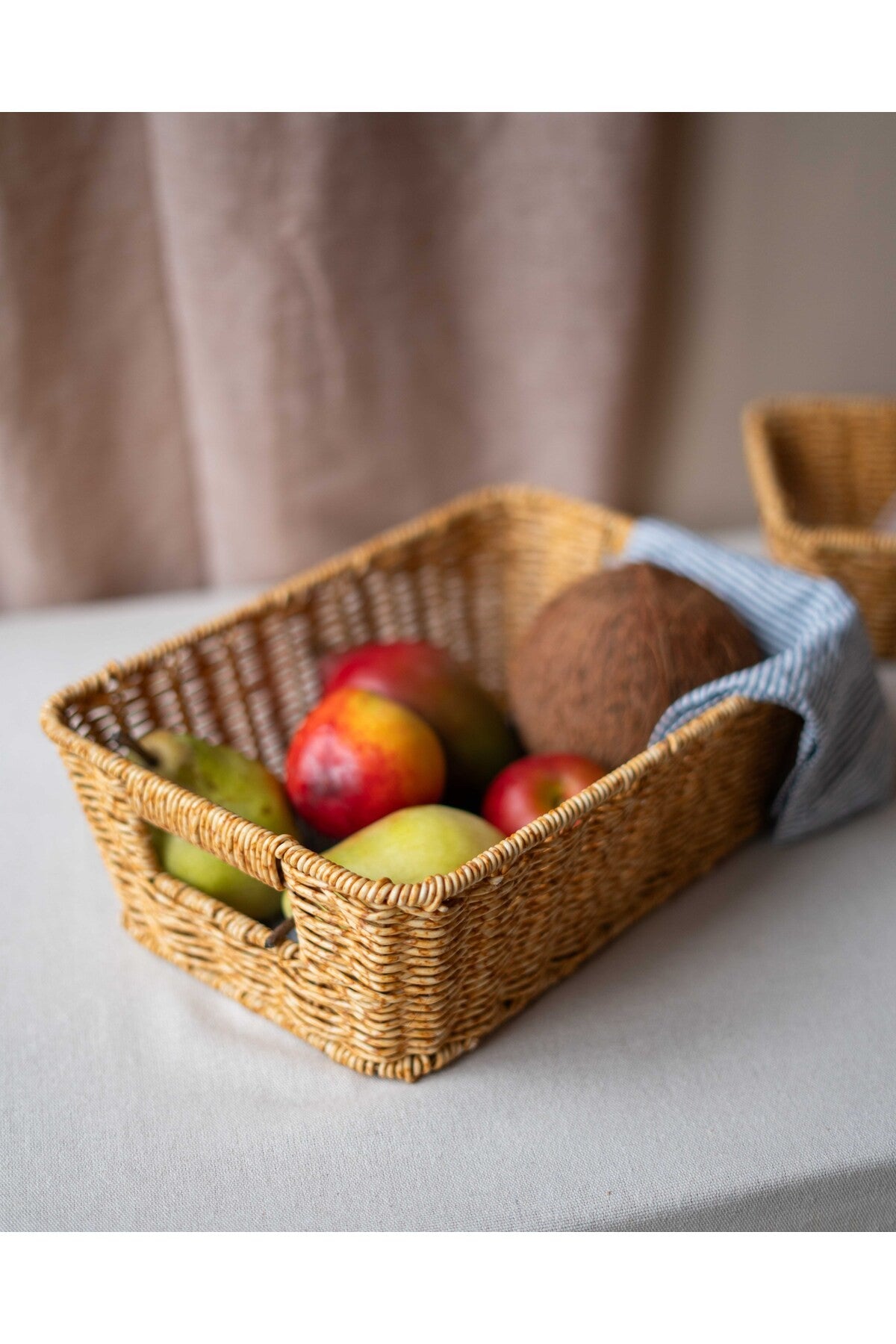 Rattan Dikdörtgen Sepet/Düzenleyici/Organizer