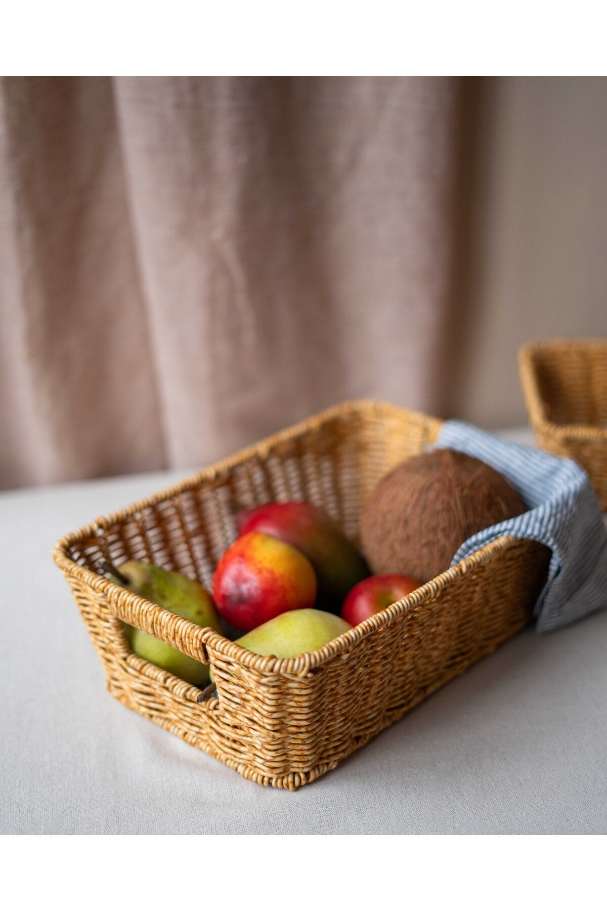 Rattan Dikdörtgen Sepet/Düzenleyici/Organizer