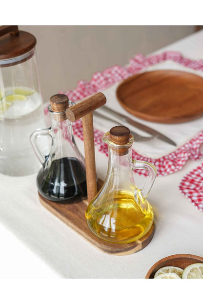 2Li Akasya Standlı Yağdanlık Seti