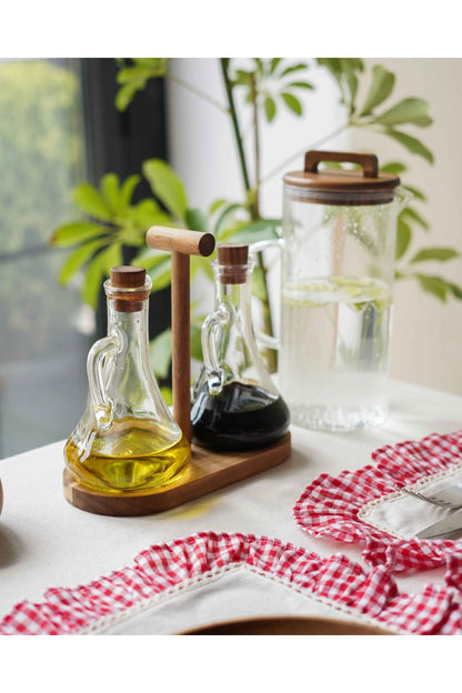 2Li Akasya Standlı Yağdanlık Seti