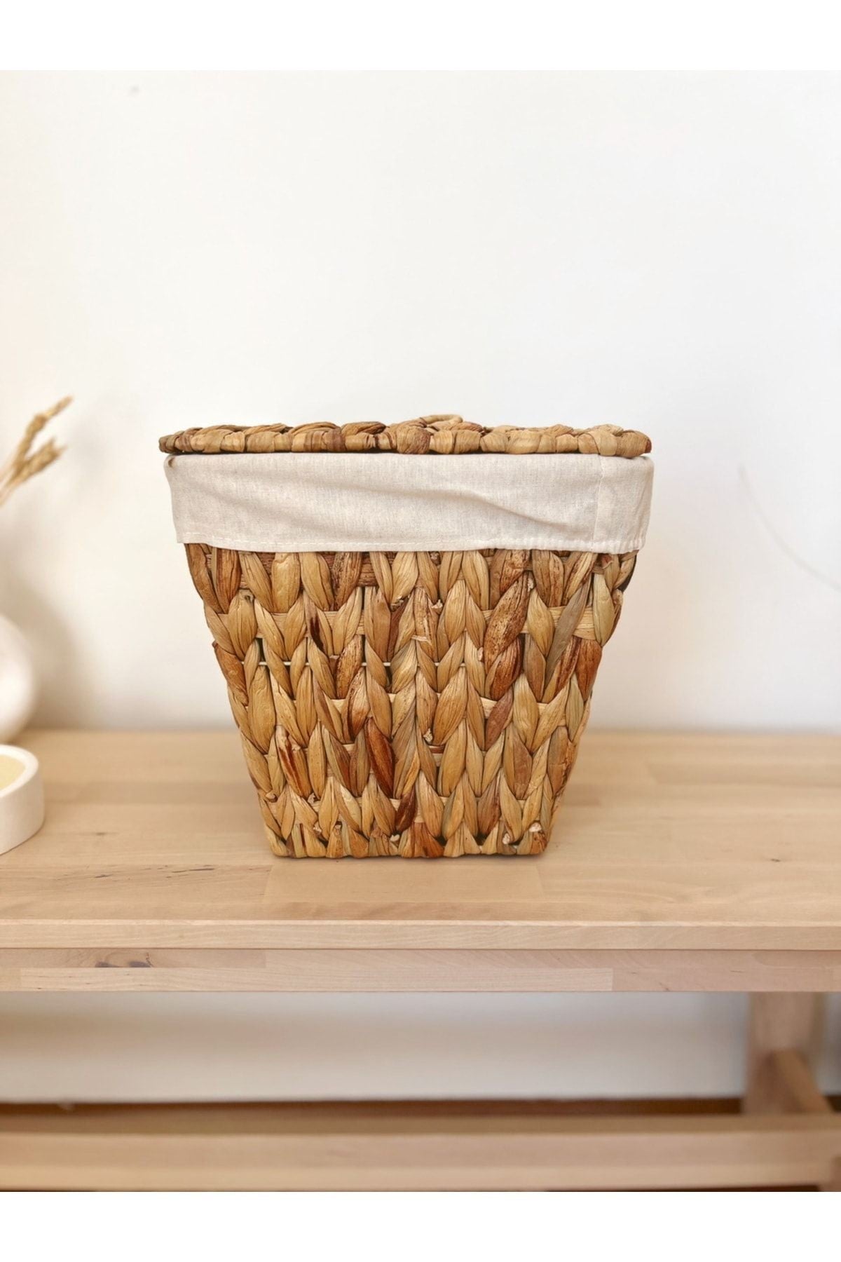 Tekli İç Korumalı Hasır Kapaklı Çok Amaçlı Patates ve Soğan Sepeti