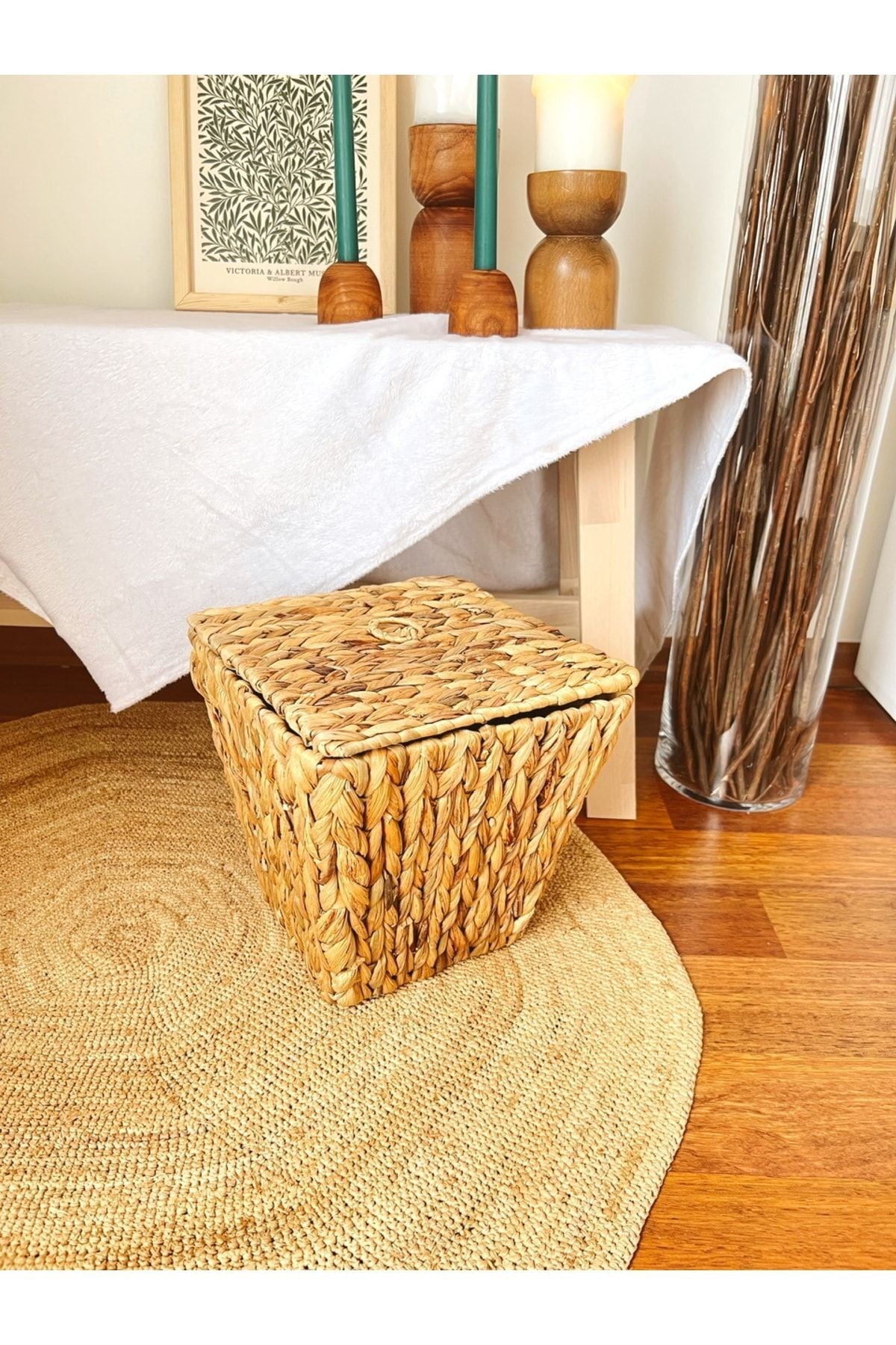 Hasır Kapaklı Çok Amaçlı Patates Ve Soğan Sepeti