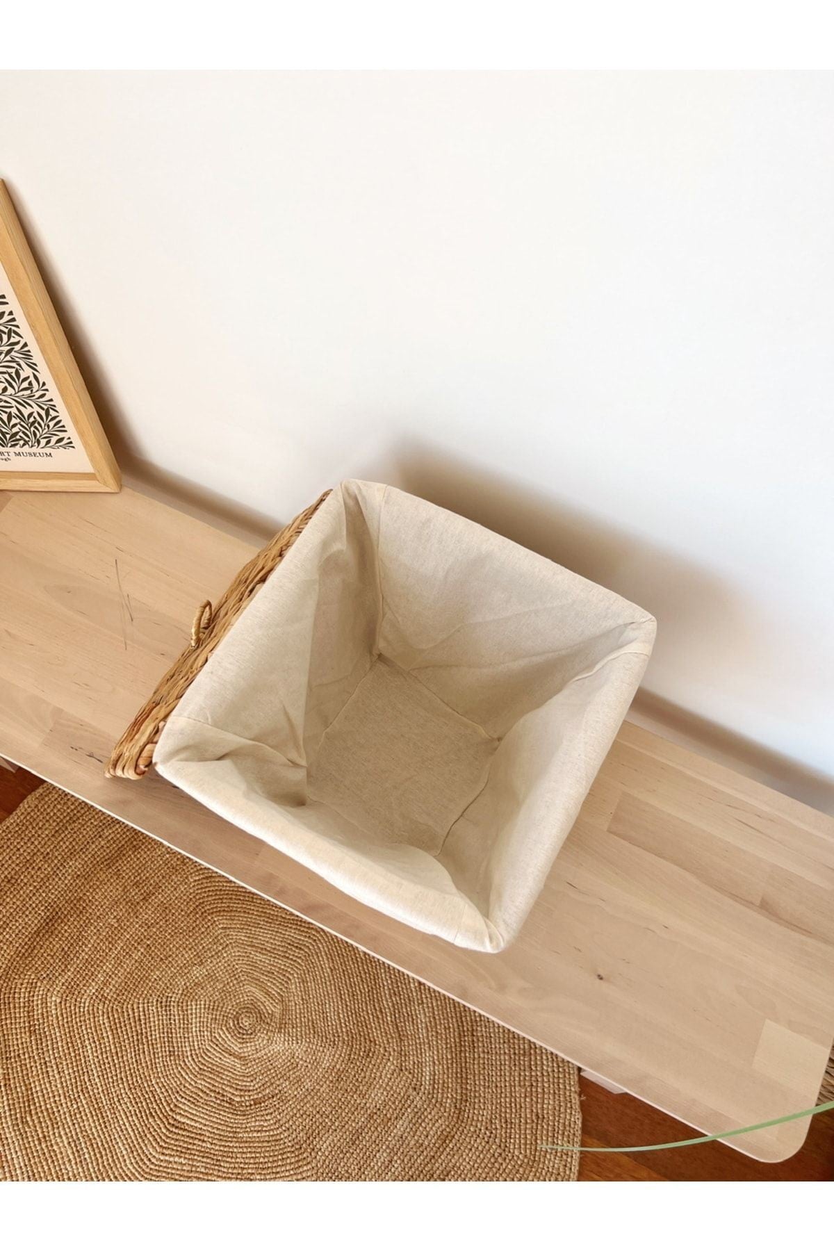 Tekli İç Korumalı Hasır Kapaklı Çok Amaçlı Patates ve Soğan Sepeti