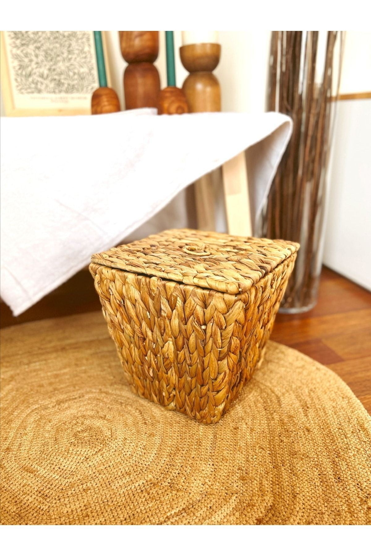 Hasır Kapaklı Çok Amaçlı Patates Ve Soğan Sepeti