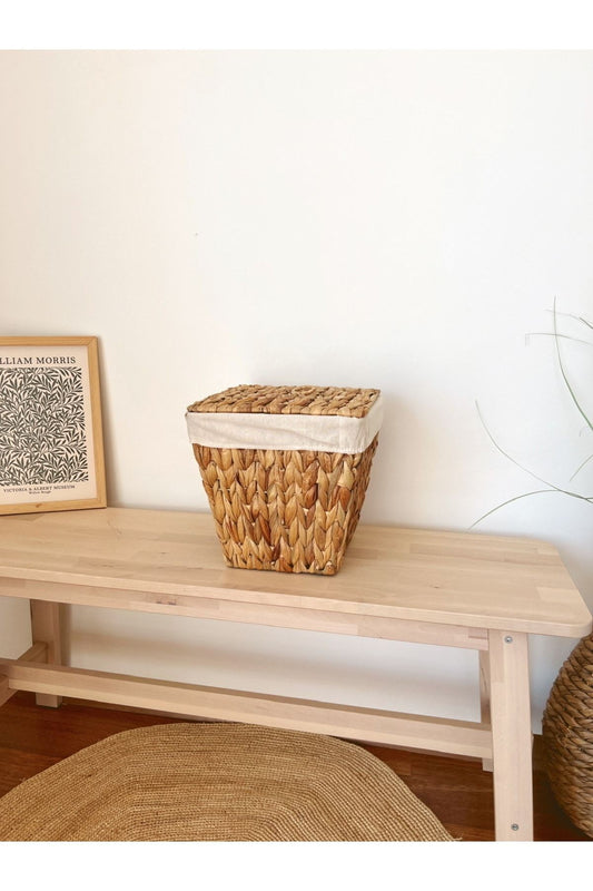 Tekli İç Korumalı Hasır Kapaklı Çok Amaçlı Patates ve Soğan Sepeti