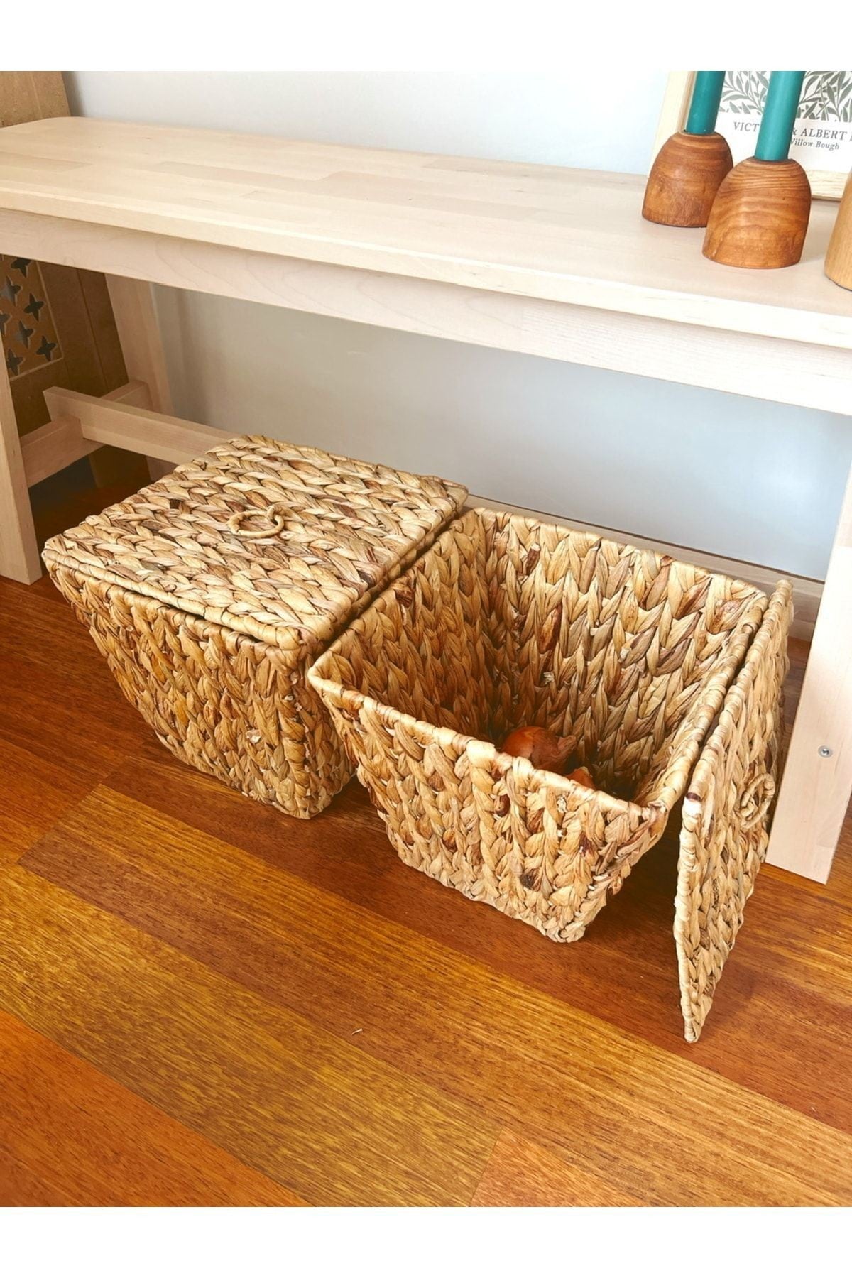 2li Hasır Kapaklı Çok Amaçlı Patates Ve Soğan Sepeti