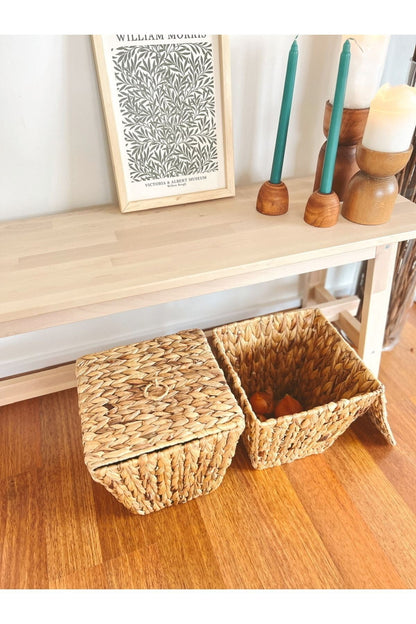 Hasır Kapaklı Çok Amaçlı Patates Ve Soğan Sepeti