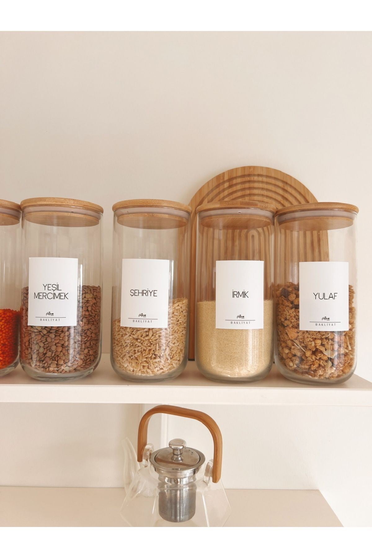 Bambu Vakum Kapaklı 12li Büyük Boy Cam Kavanoz