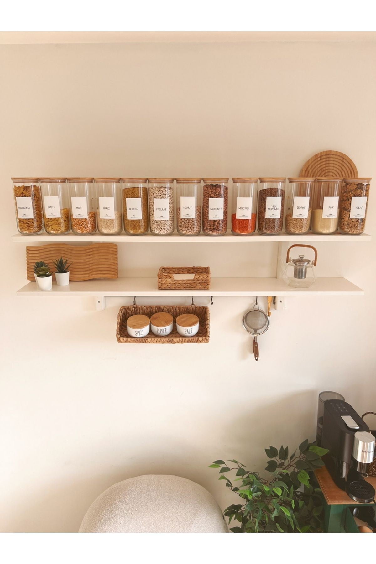 Bambu Vakum Kapaklı 12li Büyük Boy Cam Kavanoz