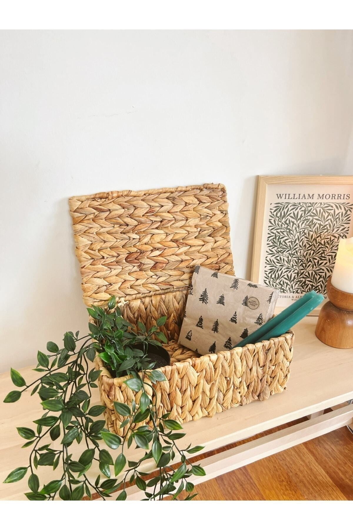 Hasır 3lü Dikdörtgen Kapaklı Düzenleyici/sepet