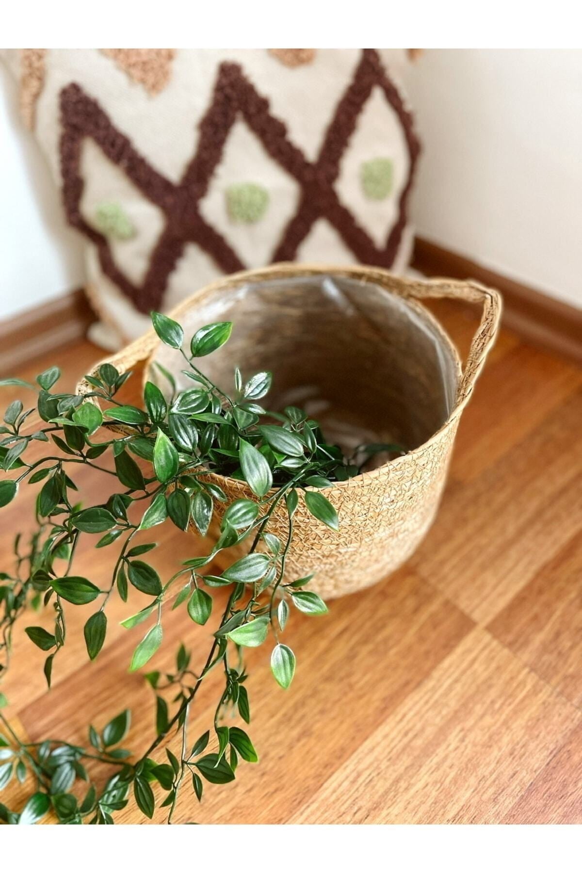 Iç Korumalı Orta Boy Sağlam Hasır Sepet/düzenleyici/saksılık