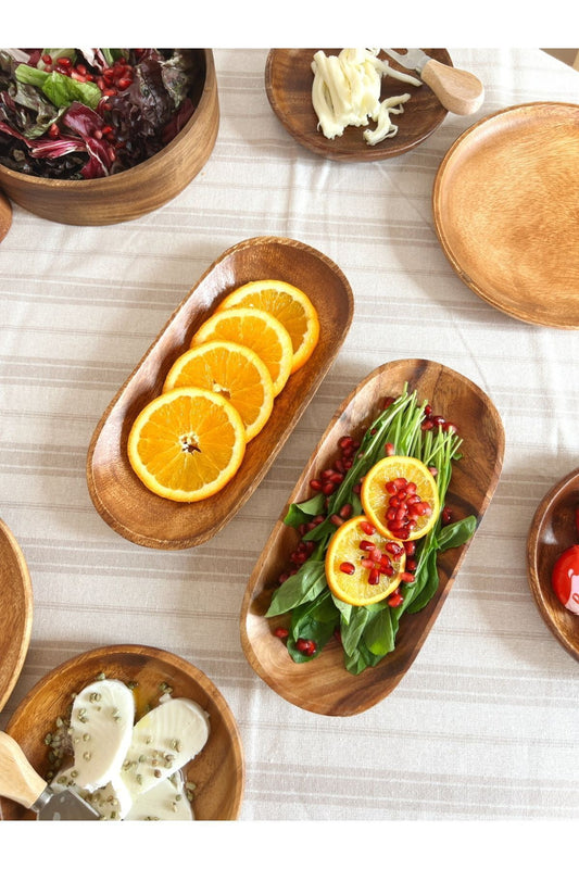 2’li Akasya Oval Sunum / Servis Tabağı