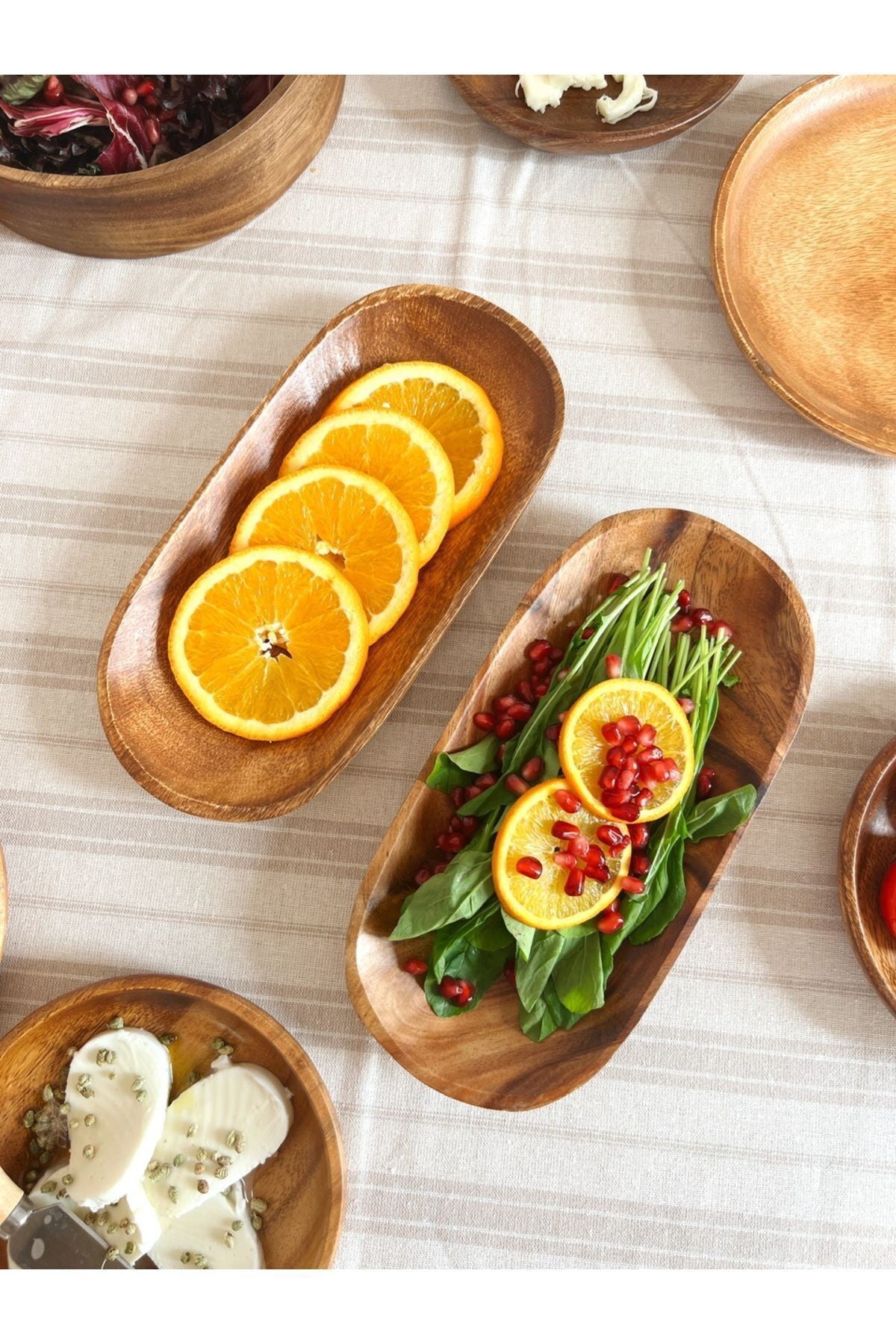 2’li Akasya Oval Sunum / Servis Tabağı