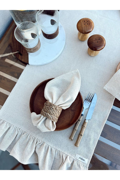 %100 Keten Kumaş Peçete 4Lü