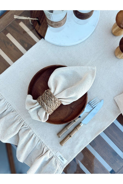 %100 Keten Kumaş Peçete 4Lü