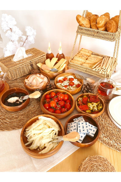 Akasya 15cm 4Lü Yuvarlak Sunum / Çerezlik / Kahvaltılık