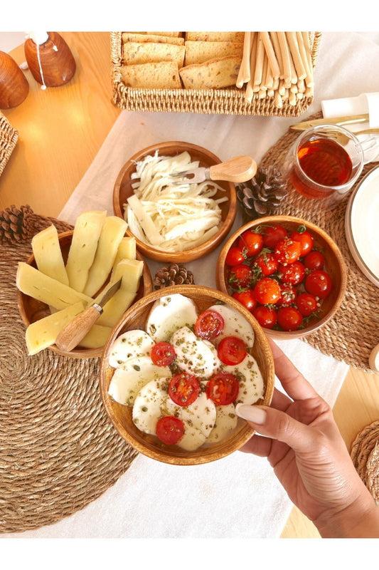 Akasya 15cm 4Lü Yuvarlak Sunum / Çerezlik / Kahvaltılık