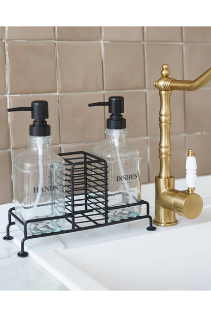 2Li Standlı Siyah Sabunluk Seti