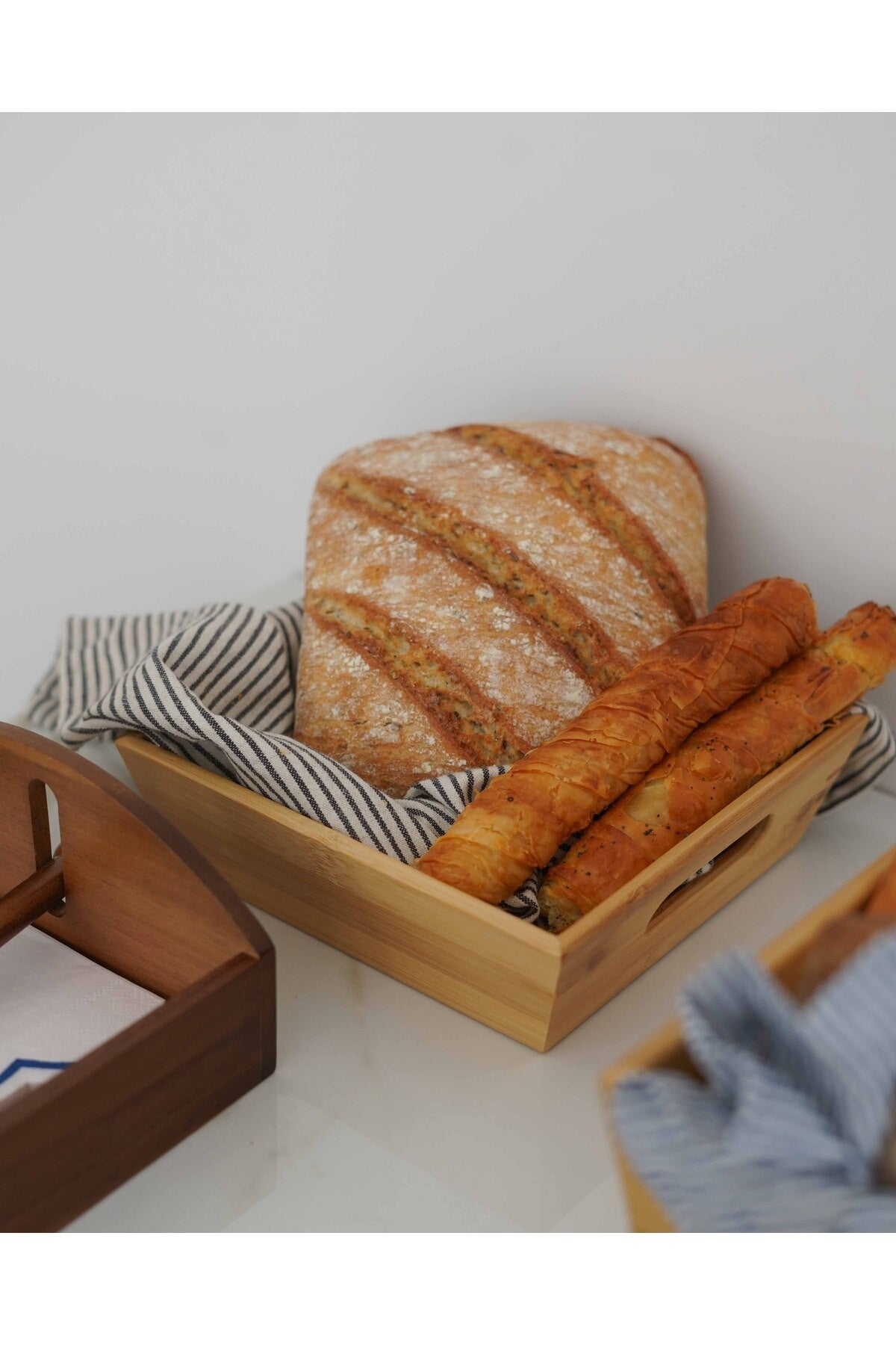 Bambu Bambu Saklama Kutusu / Düzenleyici / Ekmeklik