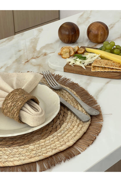 Hasır Peçete Halkası/Yüzüğü 6 ADET