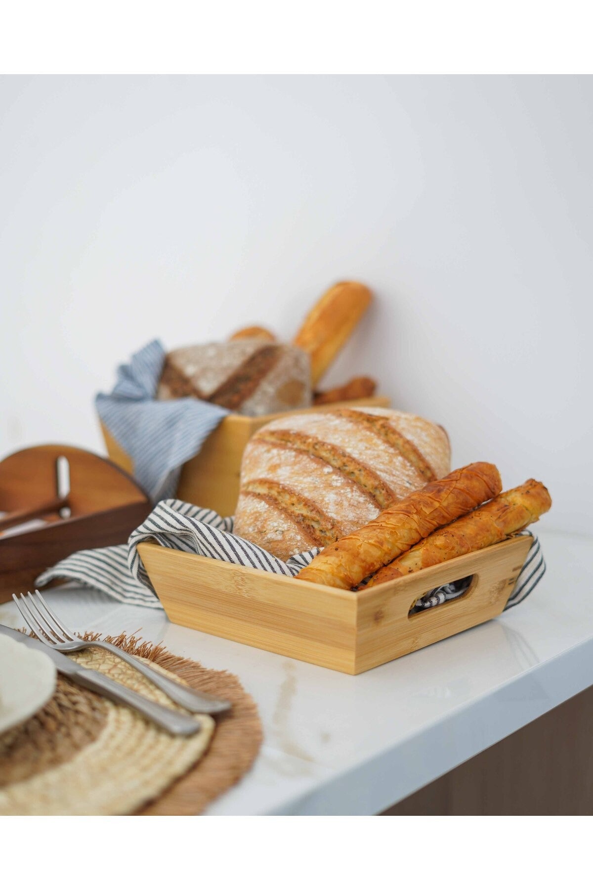 Bambu Bambu Saklama Kutusu / Düzenleyici / Ekmeklik