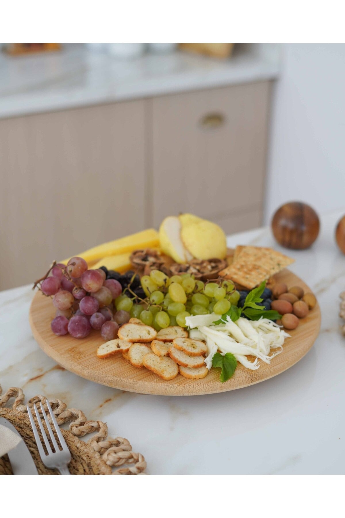 Bambu Yuvarlak Peynir Tabağı / Sunumluk