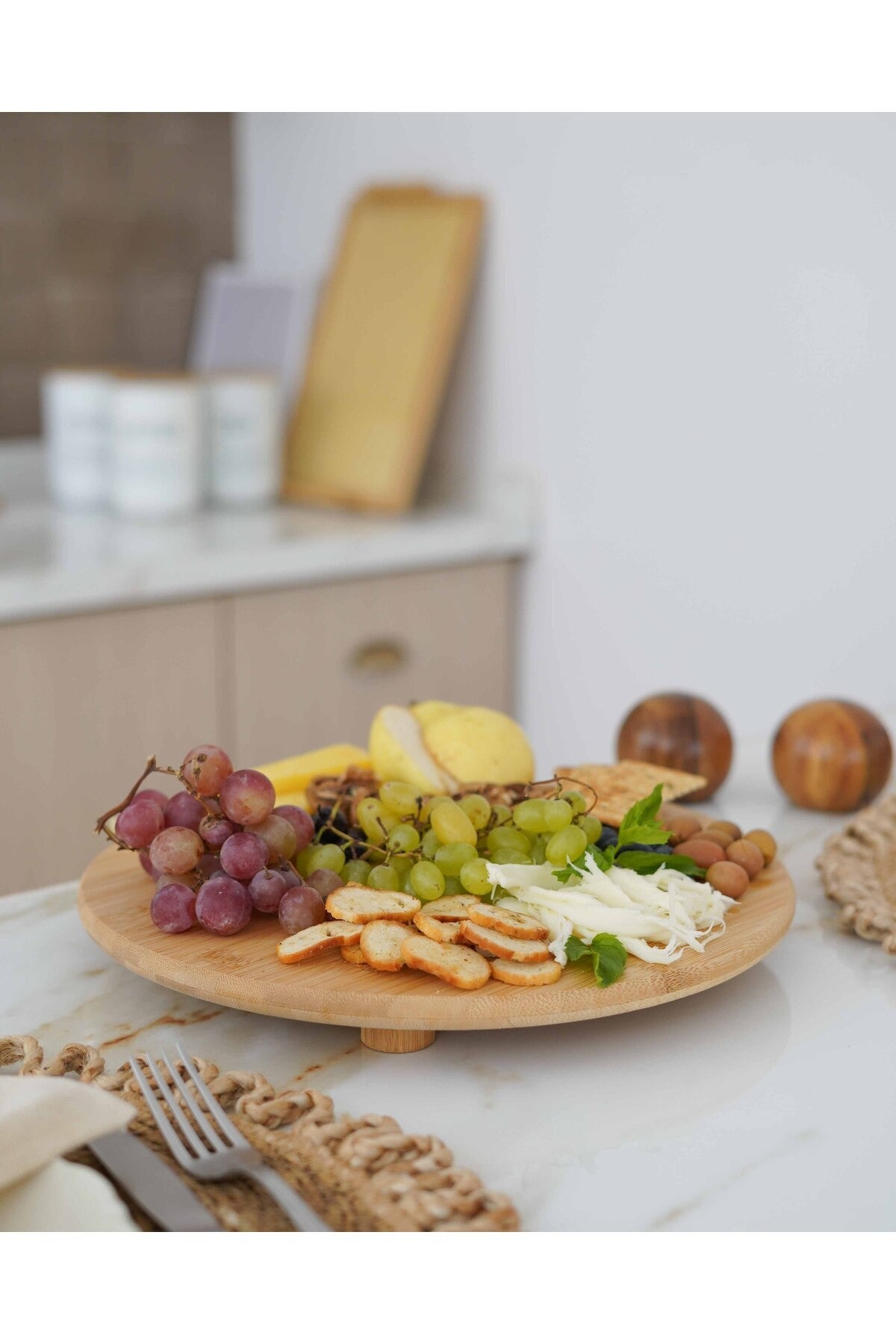 Bambu Yuvarlak Peynir Tabağı / Sunumluk