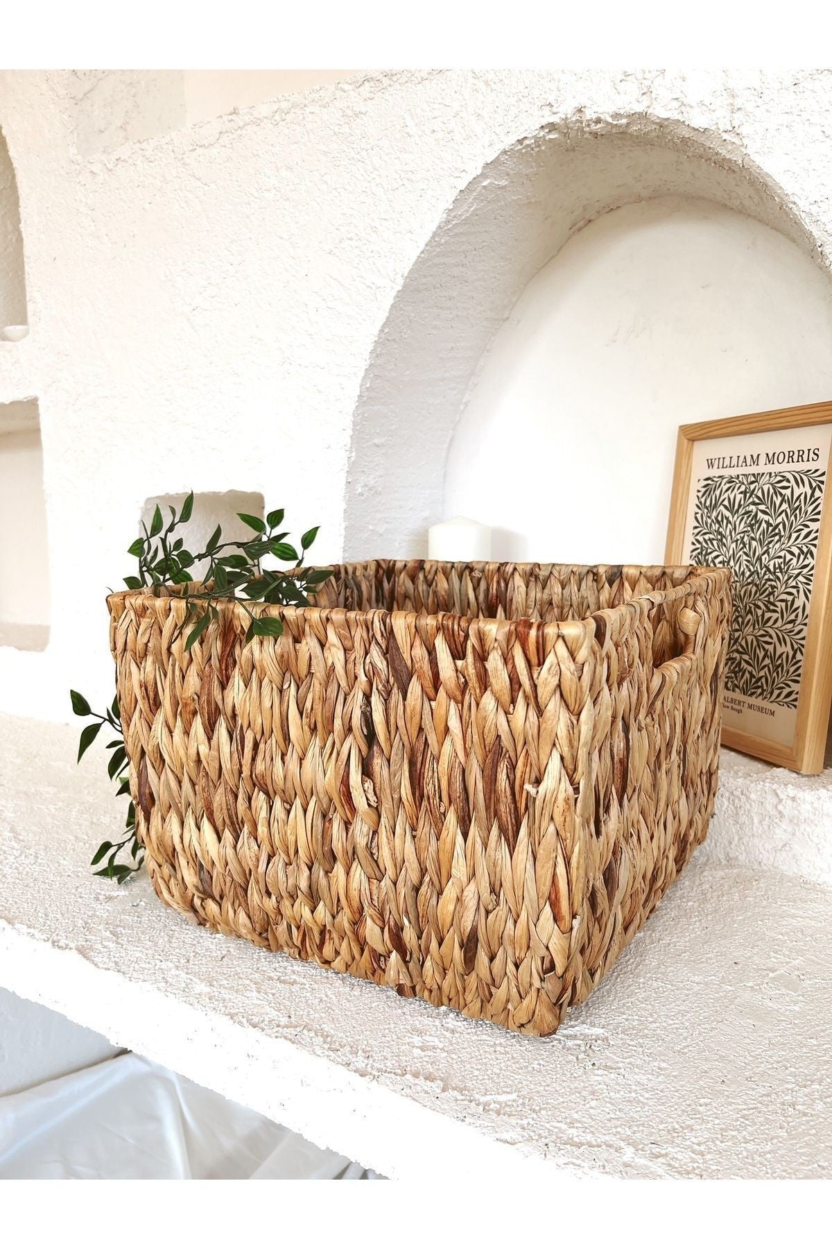 Hasır Su Sümbülü 32x32x22 Düzenleyici/organizer/oyuncak Sepeti/saksı