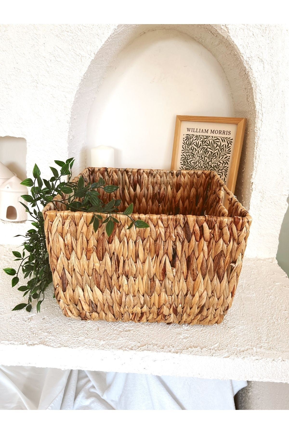 Hasır Su Sümbülü 32x32x22 Düzenleyici/organizer/oyuncak Sepeti/saksı