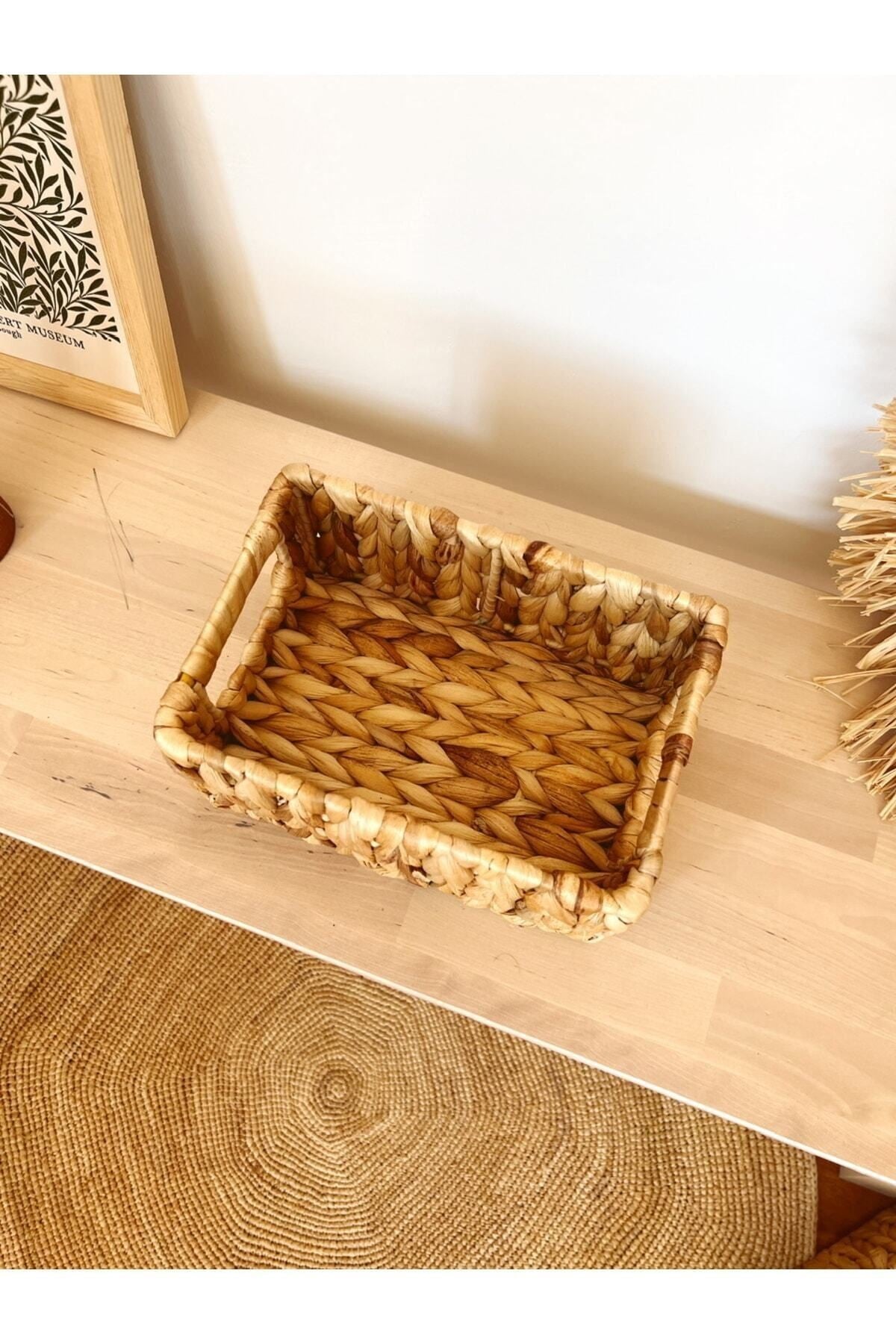 Hasır Dikdörtgen Su Sümbülü Çok Amaçlı Düzenleyici/Sepet/Organizer