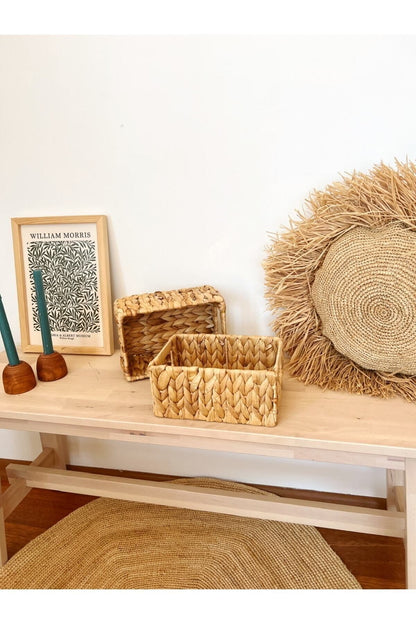 Hasır Dikdörtgen Su Sümbülü Çok Amaçlı Düzenleyici/Sepet/Organizer