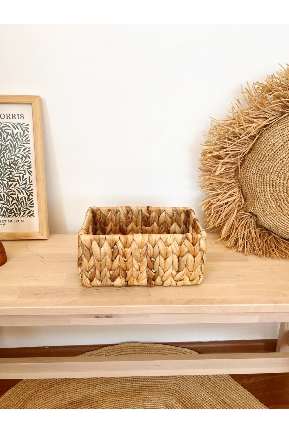 Hasır Dikdörtgen Su Sümbülü Çok Amaçlı Düzenleyici/Sepet/Organizer