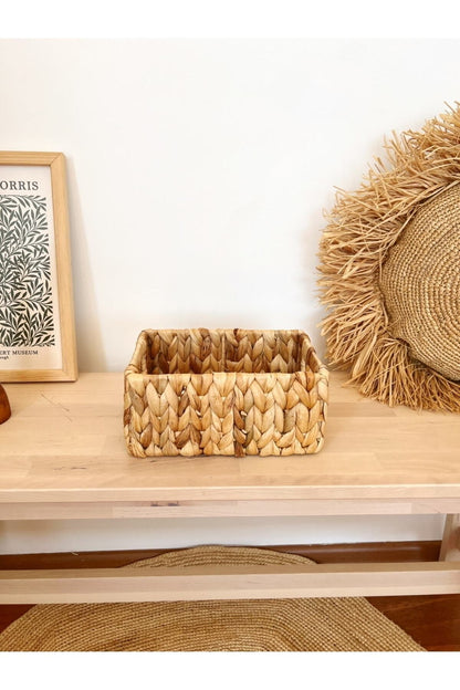 Hasır Dikdörtgen Su Sümbülü Çok Amaçlı Düzenleyici/Sepet/Organizer