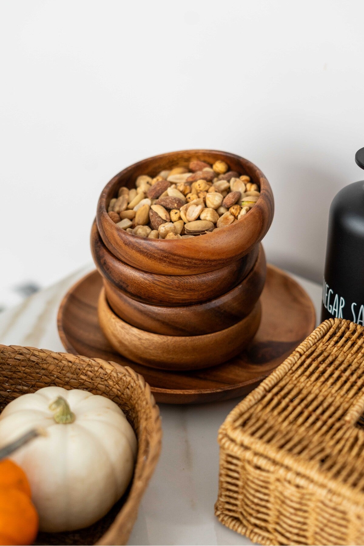 Akasya 12cm 4Lü Yuvarlak Sunum / Çerezlik / Kahvaltılık