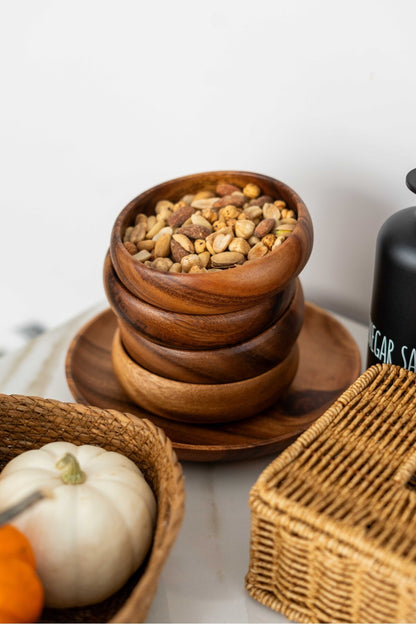 Akasya 12cm 4Lü Yuvarlak Sunum / Çerezlik / Kahvaltılık