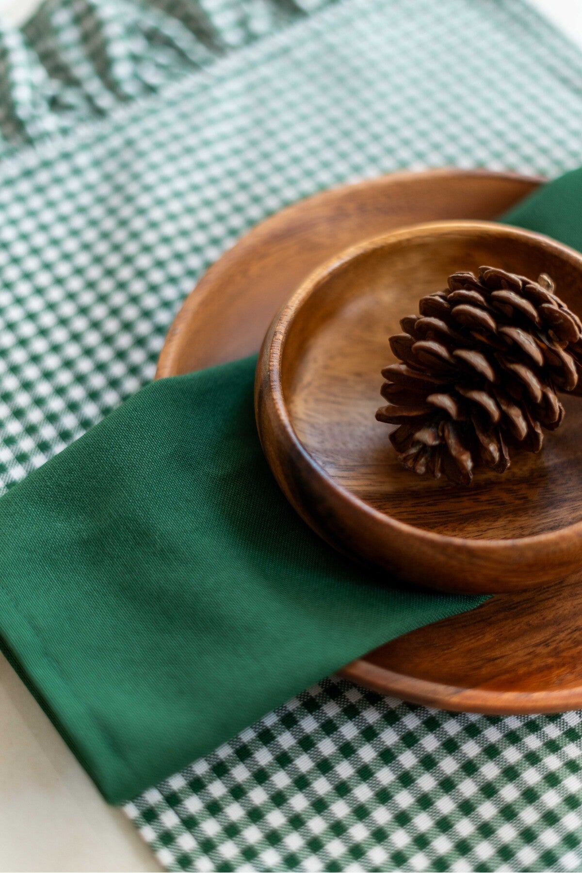 2Li %100 Keten Kumaş Yeşil  Peçete