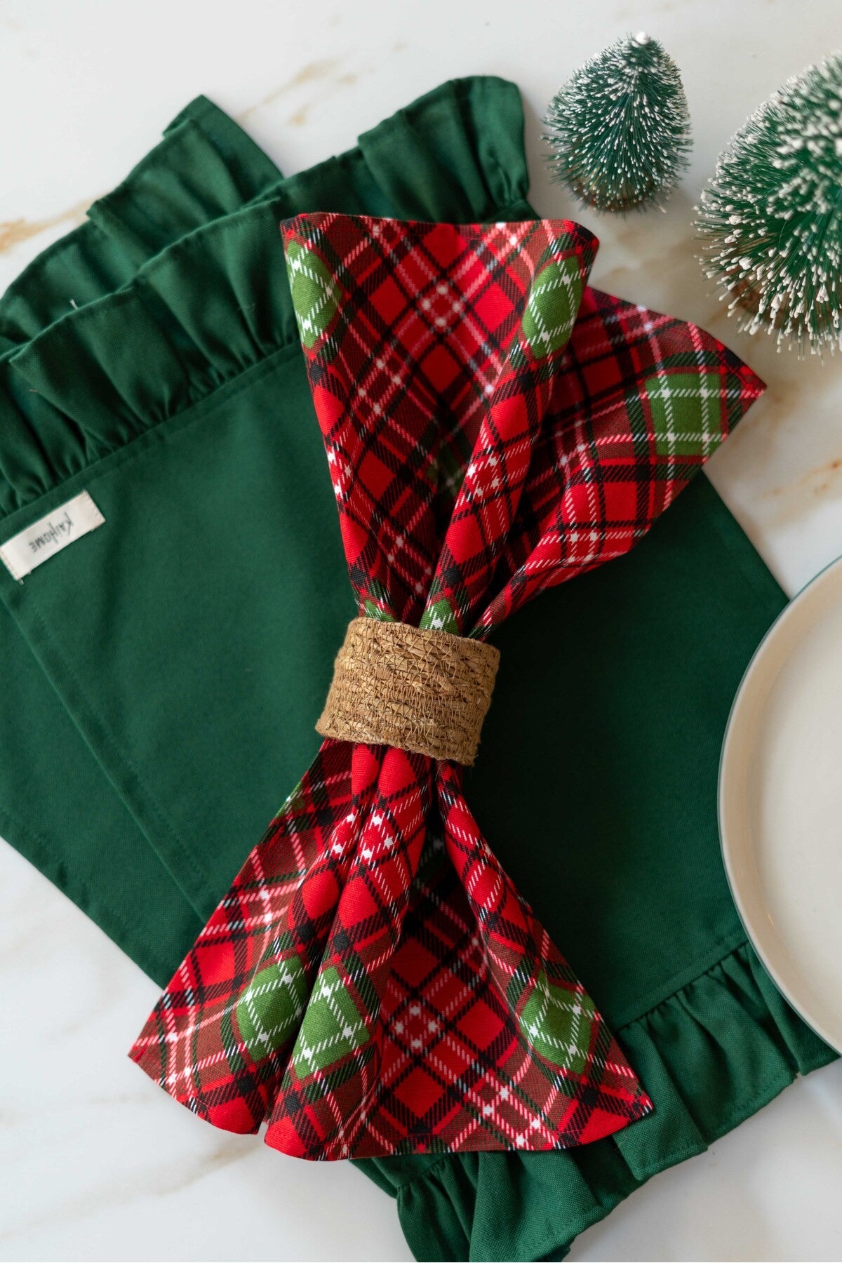 4lü Ekose Kumaş Peçete 40cm