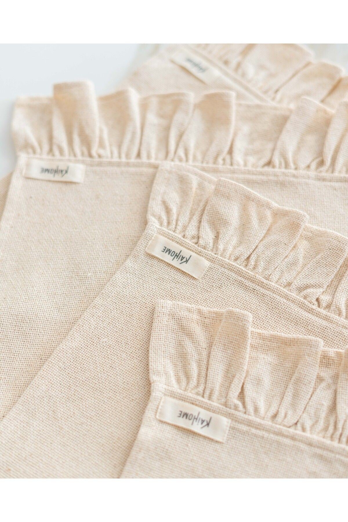 2Li Ham Keten Fırfır Detaylı Amerikan Servis/ Supla