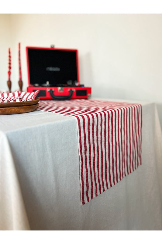 LOVELY Çizgili Keten Runner