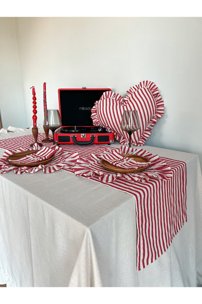 LOVELY Çizgili Keten Runner