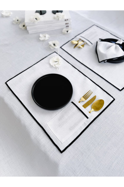 Shine White Dikdörtgen Cepli Amerikan Servis / Supla 6LI