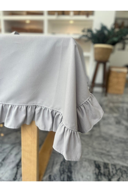 Moonlit Keten Fırfırlı Masa Örtüsü 100X100