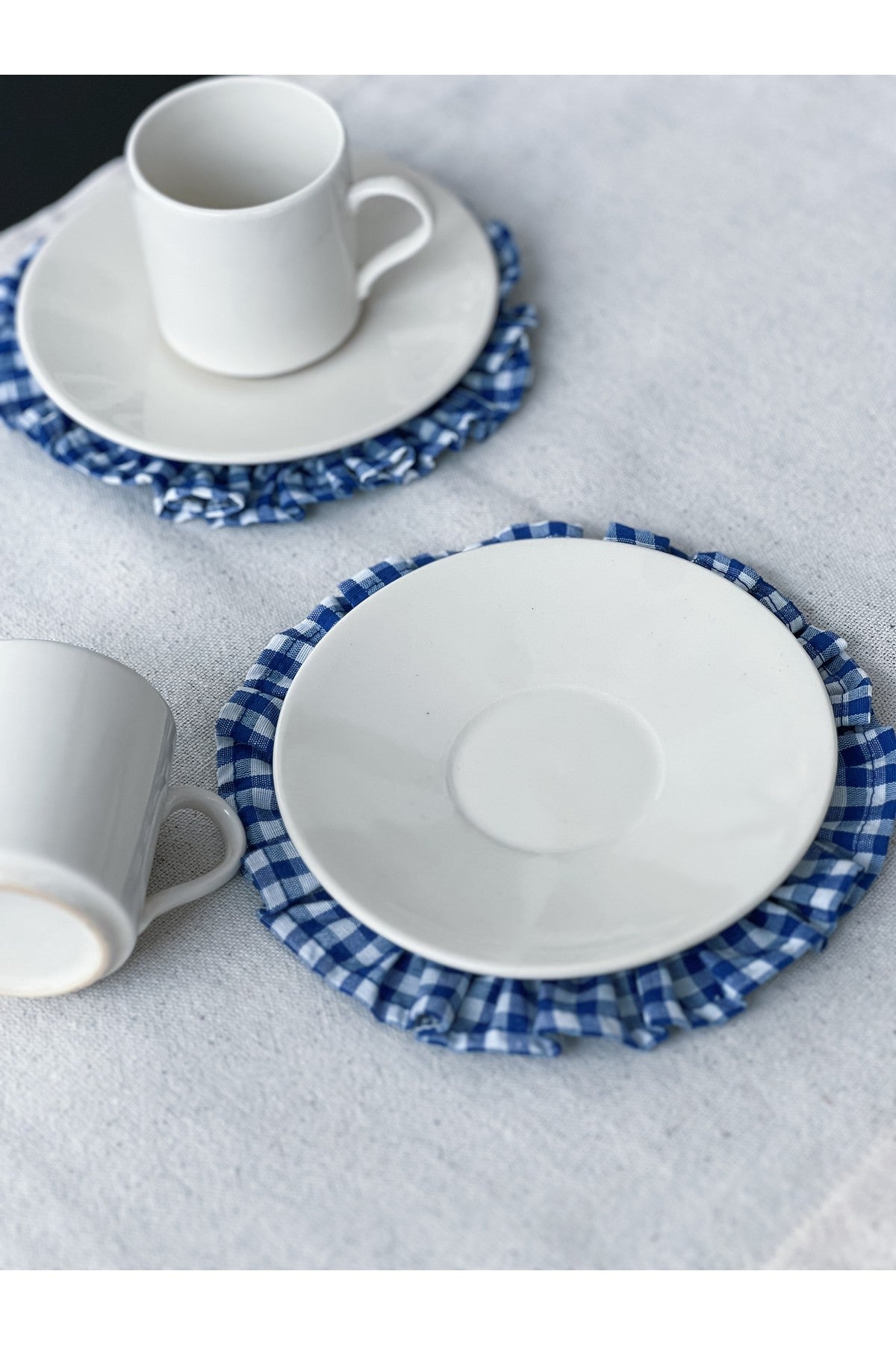 Sea Yuvarlak Fırfırlı Bardak Altlığı