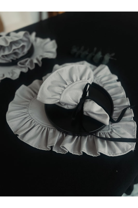 Moonlit Keten Kumaş Fırfırlı Peçete 2 adet