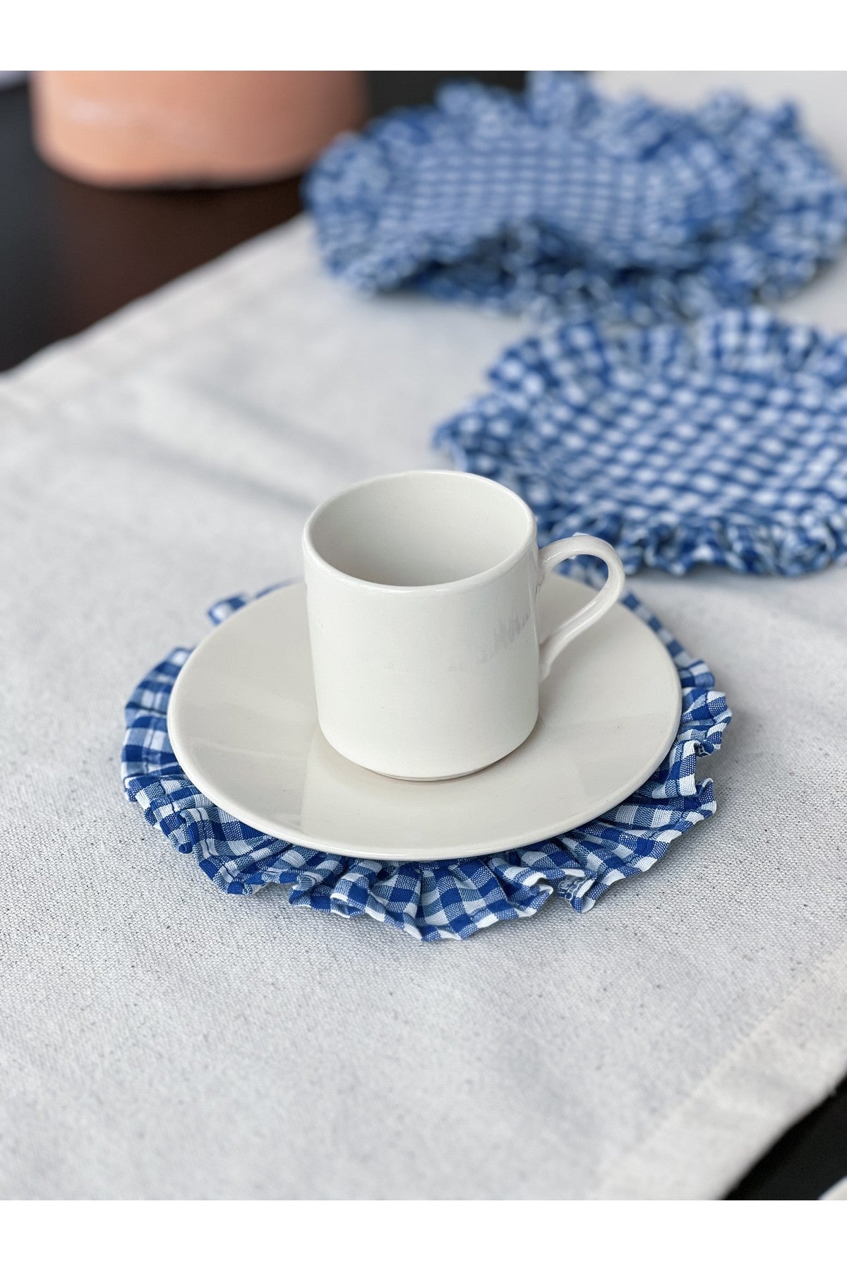 Sea Yuvarlak Fırfırlı Bardak Altlığı